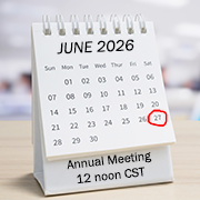 Save the Date Calendar Image for June 27, 2026 Annual Meeting